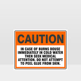 Custom Metal Sign,Caution In Case Of Burns Sign